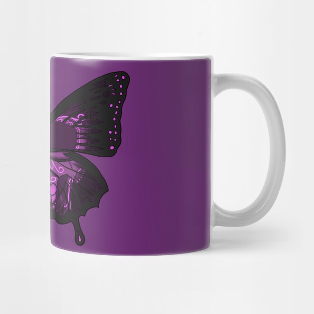 purple butterfly skull by GhostFox_Designs